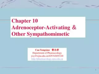 Chapter 10 Adrenoceptor-Activating ? Other Sympathomimetic