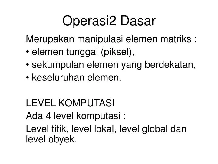 operasi2 dasar