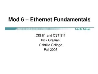 mod 6 ethernet fundamentals
