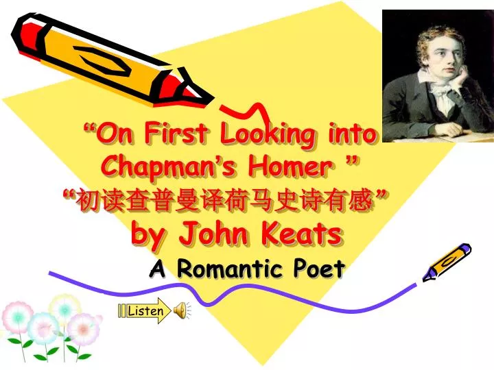 on first looking into chapman s homer by john keats