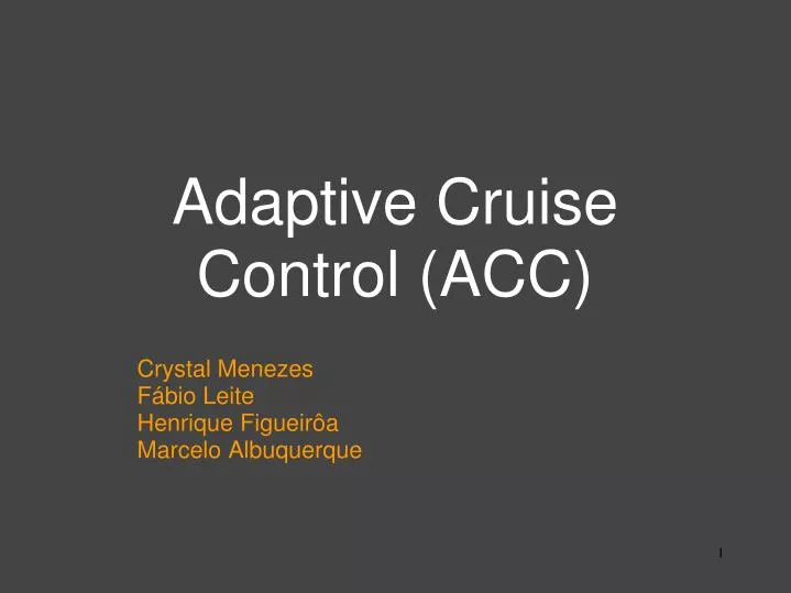 adaptive cruise control acc