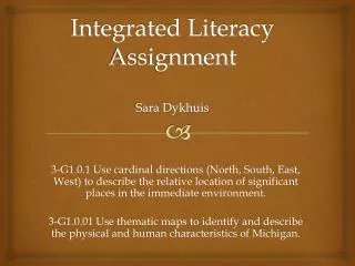 Integrated Literacy Assignment Sara Dykhuis