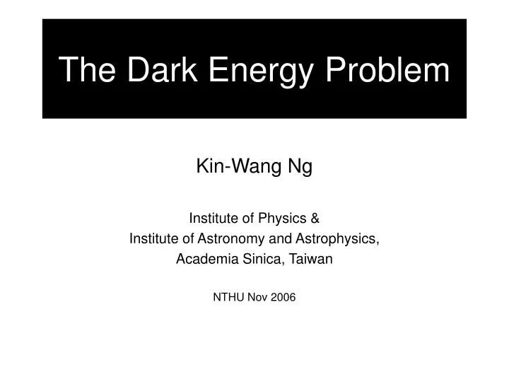 the dark energy problem