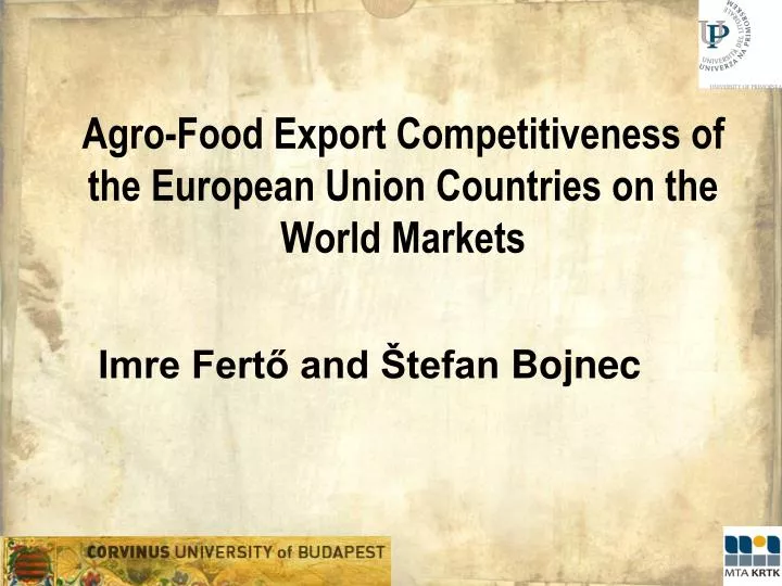 agro food export competitiveness of the european union countries on the world mark ets