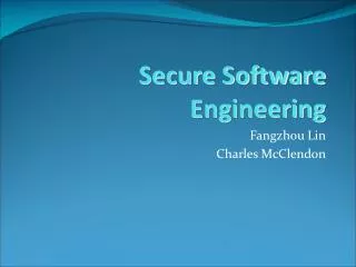 Secure Software Engineering