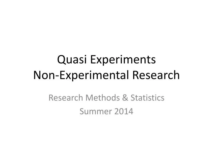 quasi experiments non experimental research