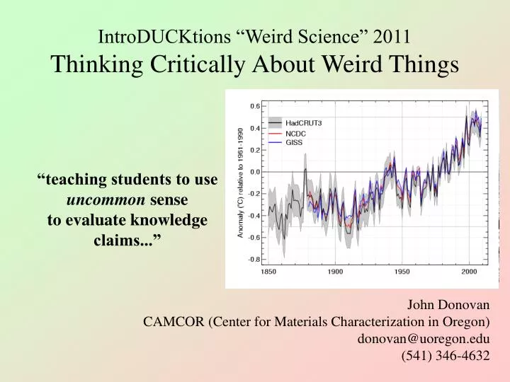introducktions weird science 2011 thinking critically about weird things
