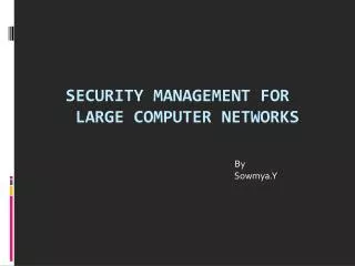 Security Management for Large Computer Networks