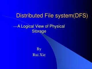 Distributed File system(DFS)