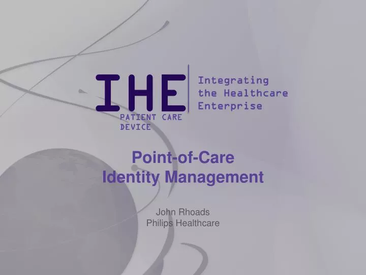 point of care identity management