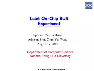Lab6 On-Chip BUS Experiment