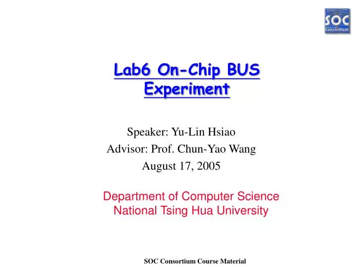 lab6 on chip bus experiment