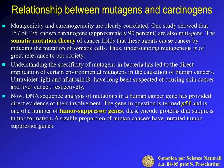 relation ship between mutagens and carcinogens