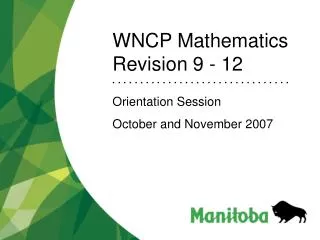 WNCP Mathematics Revision 9 - 12
