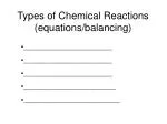 Types of Chemical Reactions (equations/balancing)