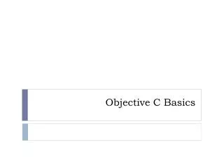 Objective C Basics