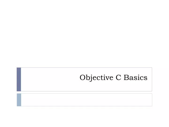 objective c basics