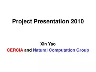 Project Presentation 2010