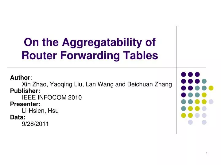 on the aggregatability of router forwarding tables