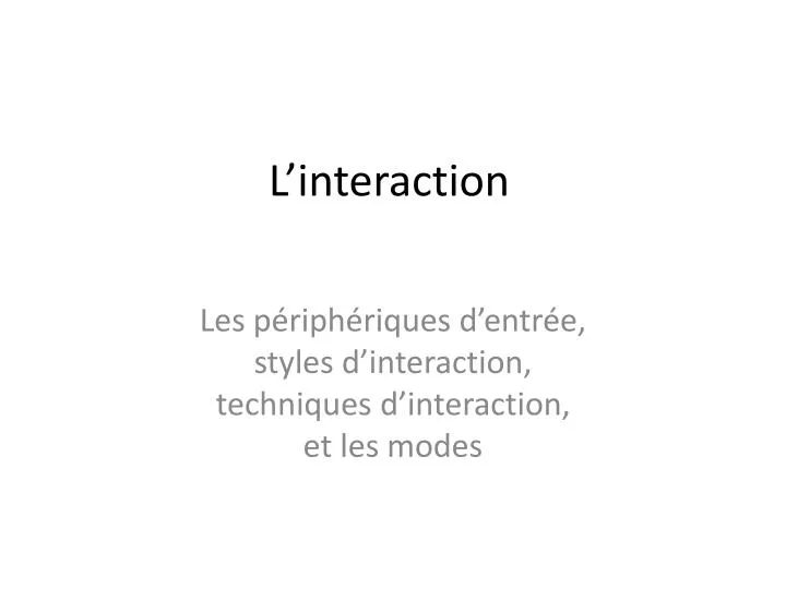 l interaction