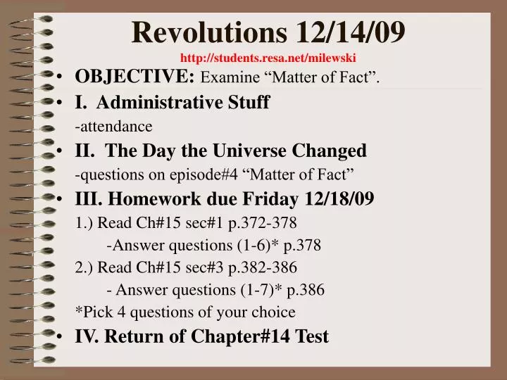 revolutions 12 14 09 http students resa net milewski