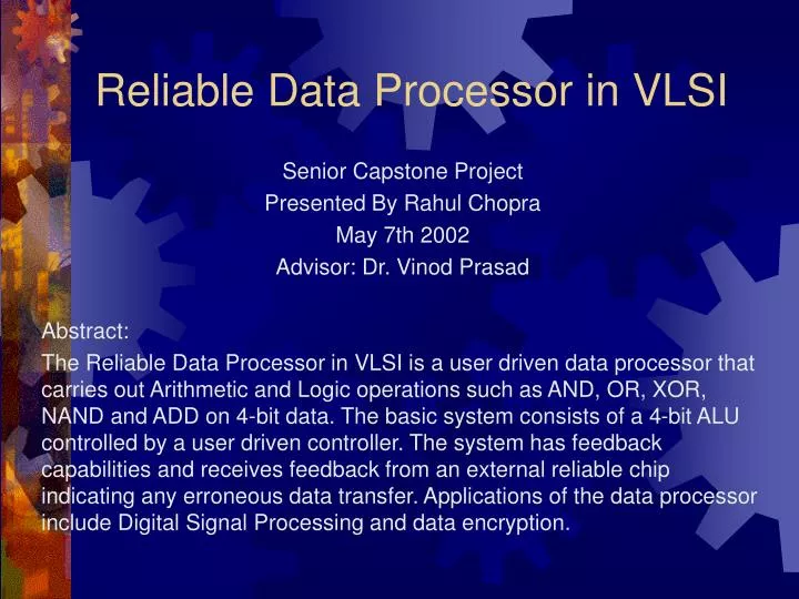 reliable data processor in vlsi