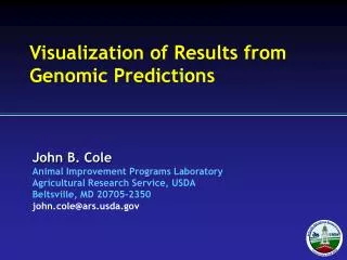 Visualization of Results from Genomic Predictions
