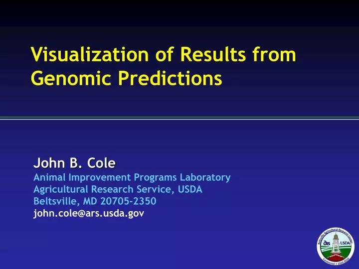 visualization of results from genomic predictions