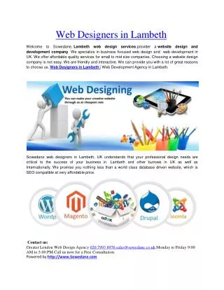 Web Designers in Lambeth