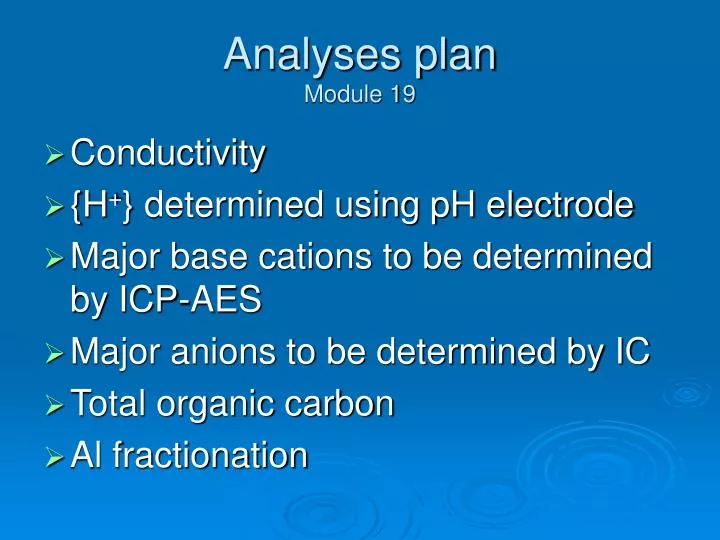 analyses plan module 19