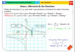 suma y diferencia de dos funciones