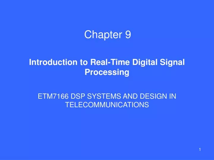 introduction to real time digital signal processing