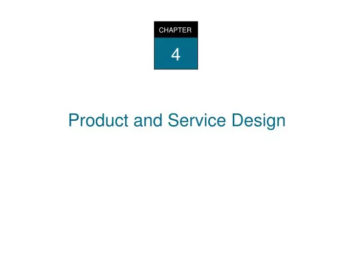 product and service design