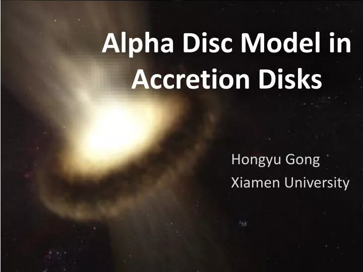 alpha disc model in accretion disks