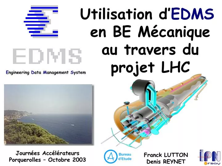 utilisation d edms en be m canique au travers du projet lhc