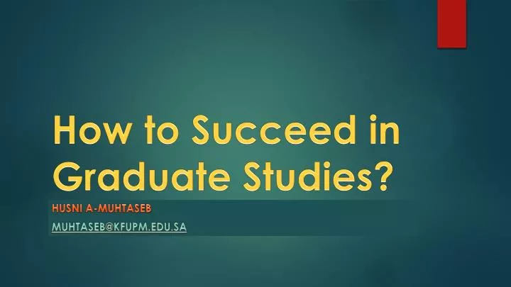 how to succeed in graduate studies