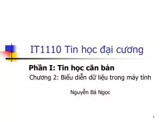 IT1110 Tin học đại cương