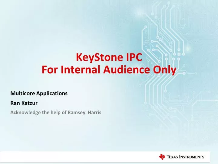 keystone ipc for internal audience only