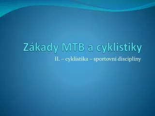 z kady mtb a cyklistiky