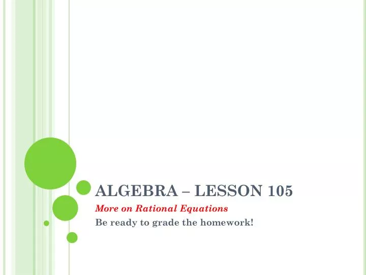 algebra lesson 105