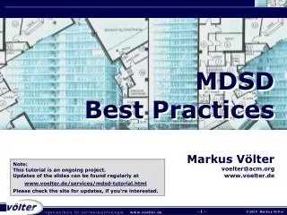 MDSD Best Practices