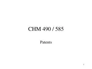 CHM 490 / 585