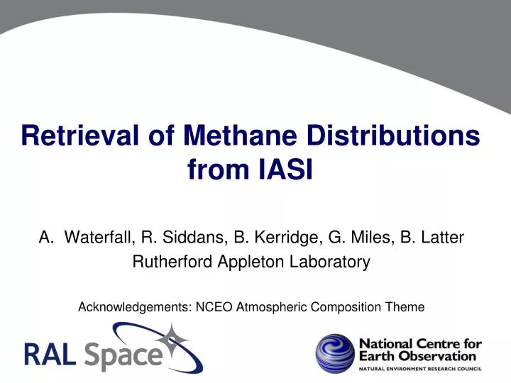 retrieval of methane distributions from iasi