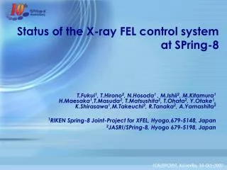 Status of the X-ray FEL control system at SPring-8