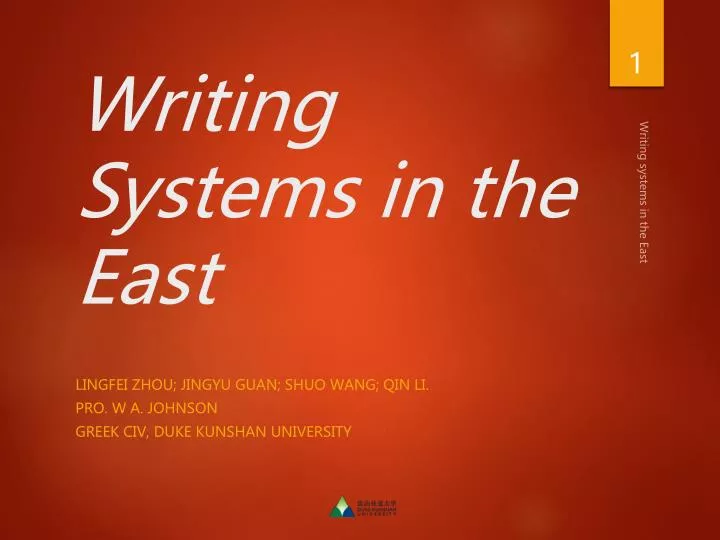 writing systems in the east