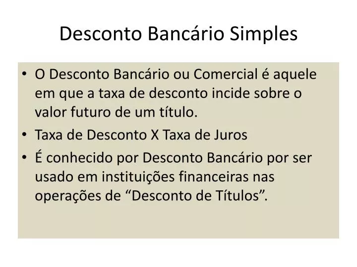 desconto banc rio simples