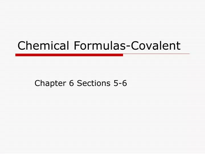 chemical formulas covalent