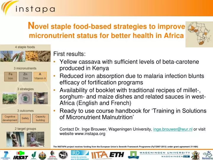 n ovel staple food based strategies to improve micronutrient status for better health in africa