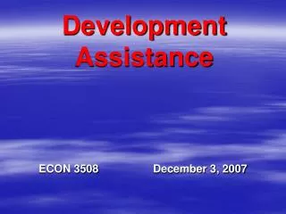 Development Assistance