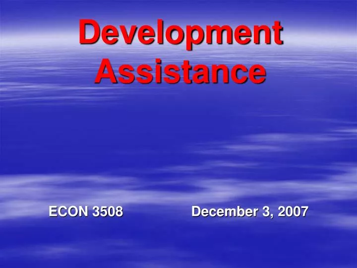 development assistance